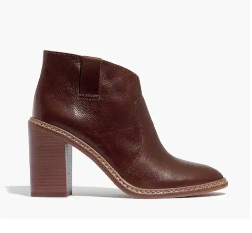 Madewell Rivet & Thread Ankle Boots Intense Brown Leather 9 NIB Limited Edition